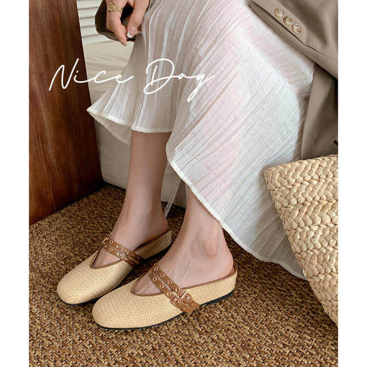 Karin Luna  Closed-Toe Woven Style Height-Increasing Slippers