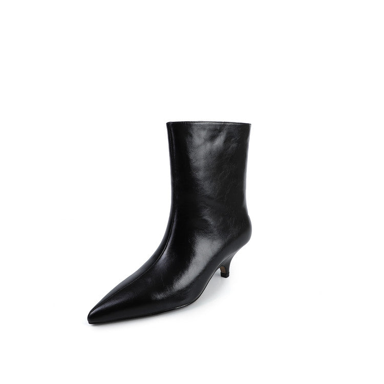 Karin Luna In Stock Spot Goods Minimalist Tube Kitten Heel Short Boots