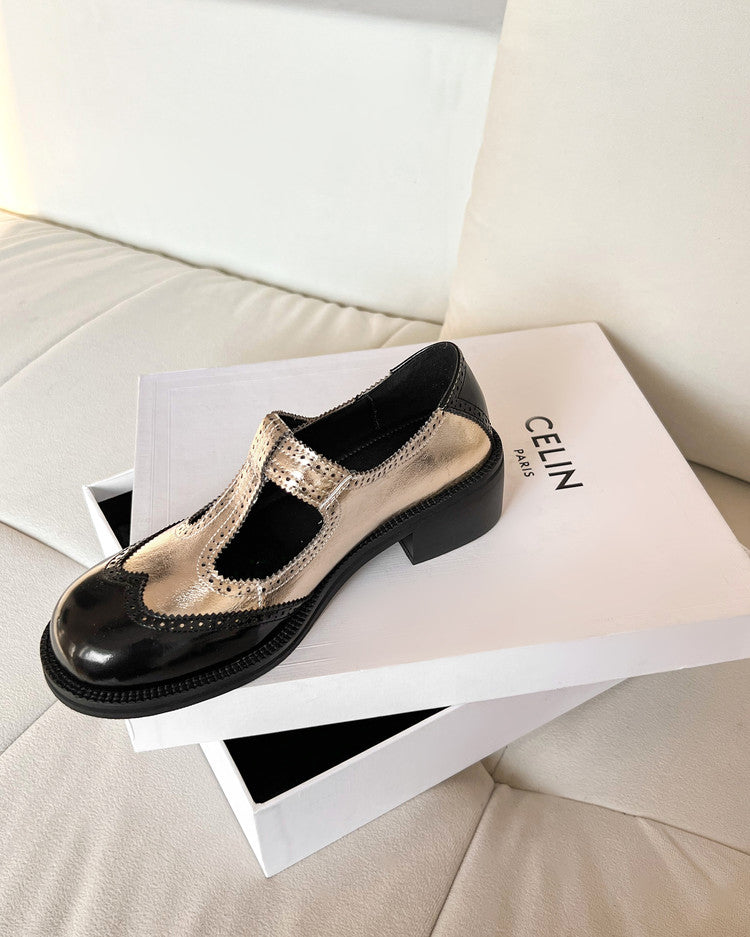 Karin Luna In Stock Spot Goods  Color Matching t Round Toe British Style Single Shoes