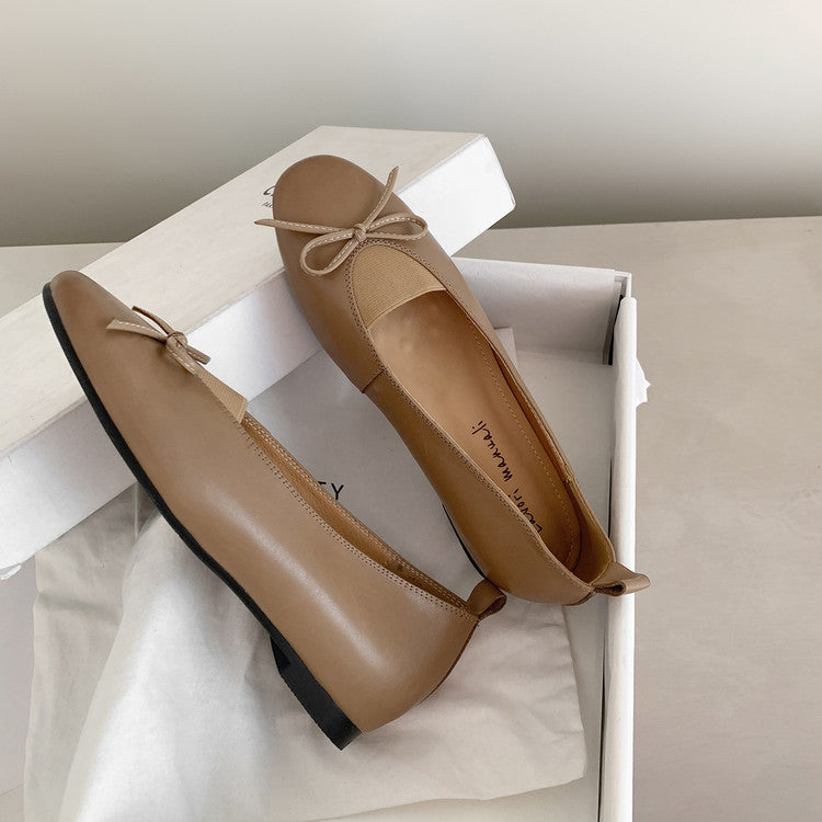 Karin Luna Full Layer Inside and Out~Basic Versatile Bow Hidden Heel Shoes