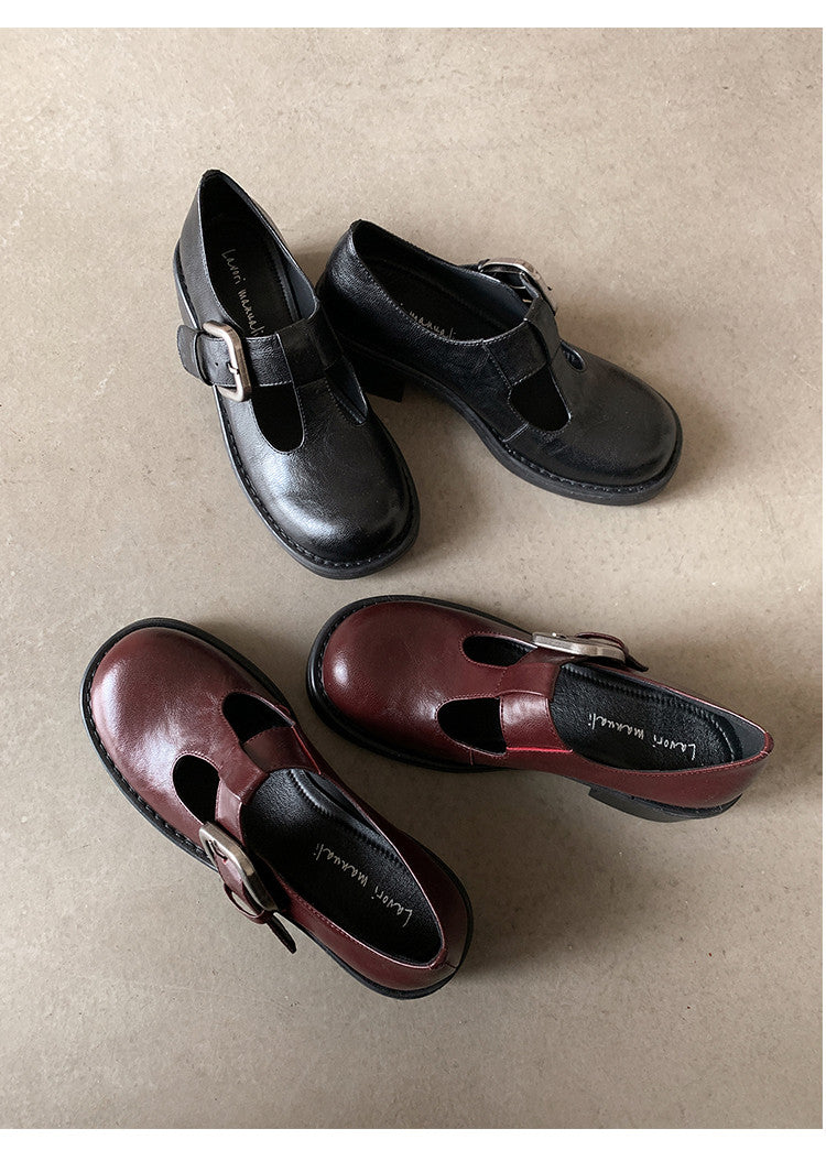 Karin Luna In Stock Spot Goods round Head t Round Toe British Style Single Shoes