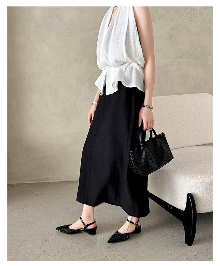 Karin Luna In Stock Spot Goods Embroidered Daisy Sheepskin Mesh Elegant Closed-Toe Slippers