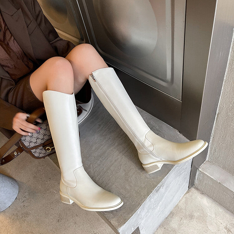 Karin Luna In Stock  Cowhide Niche Versatile Style Knight Boots