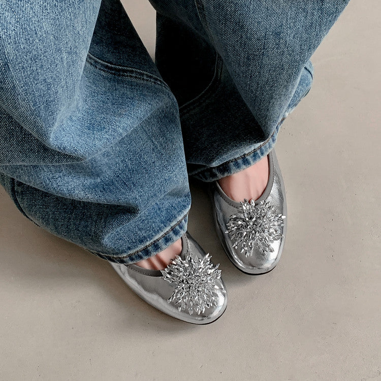 Karin Luna Full Leather Inside and Out~Gorgeous Fireworks Flat Granny Shoes