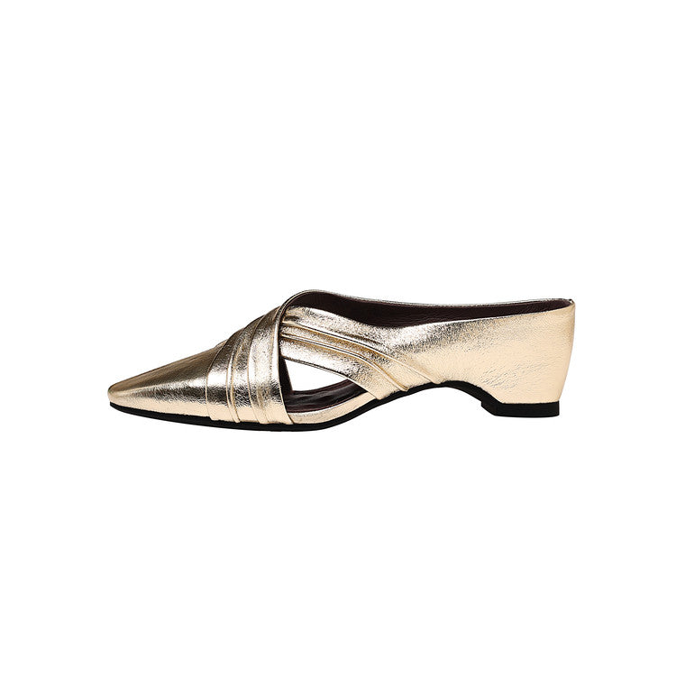 Karin Luna In Stock In Stock Basic Elegant Fairy Style Small Square Toe Sheepskin Slippers