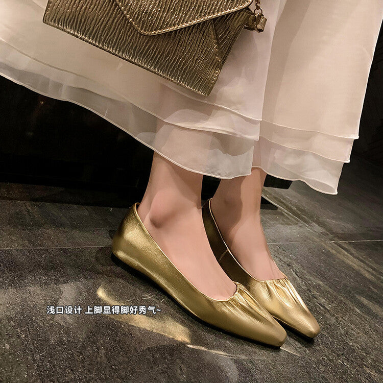 Karin Luna fell in love at first sight~ Spot Goods  Spot Goods Vintage Wrinkled Hollow Soft Sheepskin Elegant Versatile Single Shoes
