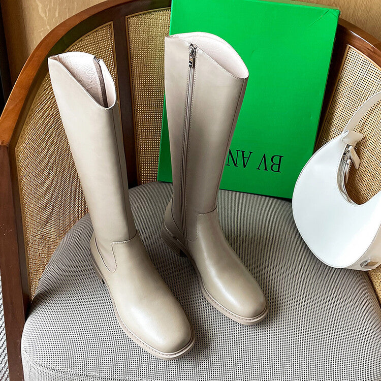 Karin Luna In Stock  Cowhide Niche Versatile Style Knight Boots