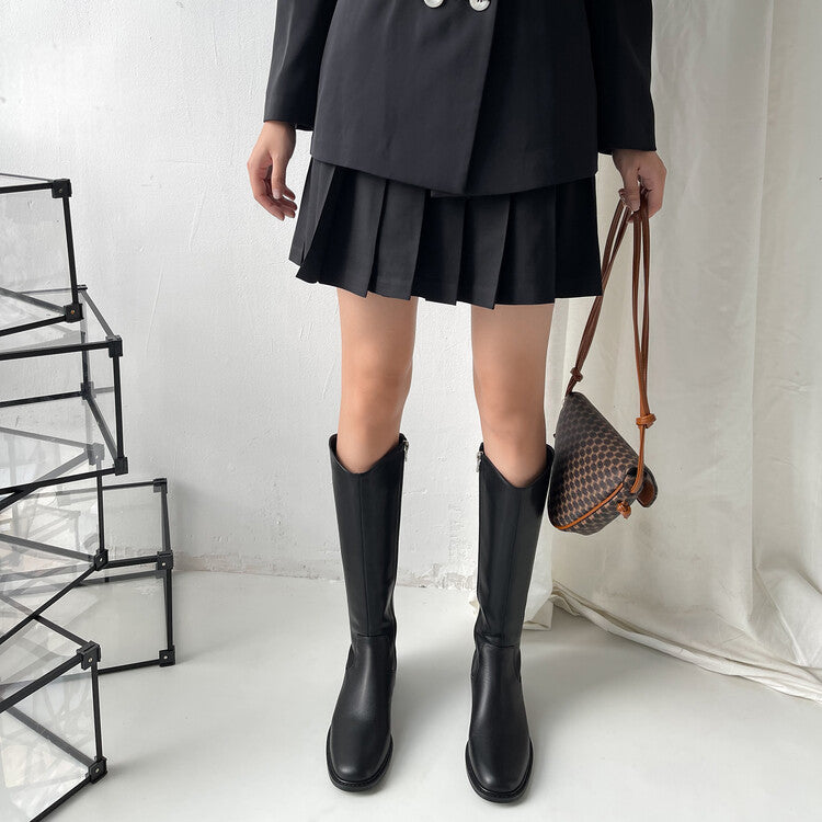 Karin Luna In Stock  Cowhide Niche Versatile Style Knight Boots