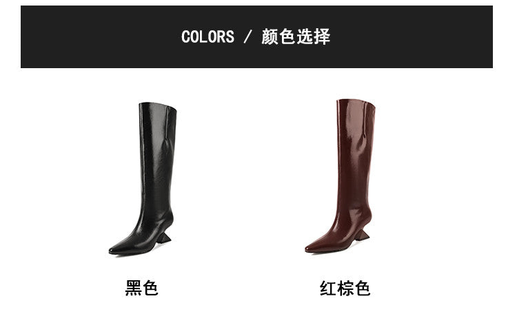 Karin Luna European and American Style Unisex Square-Toed Long Boots