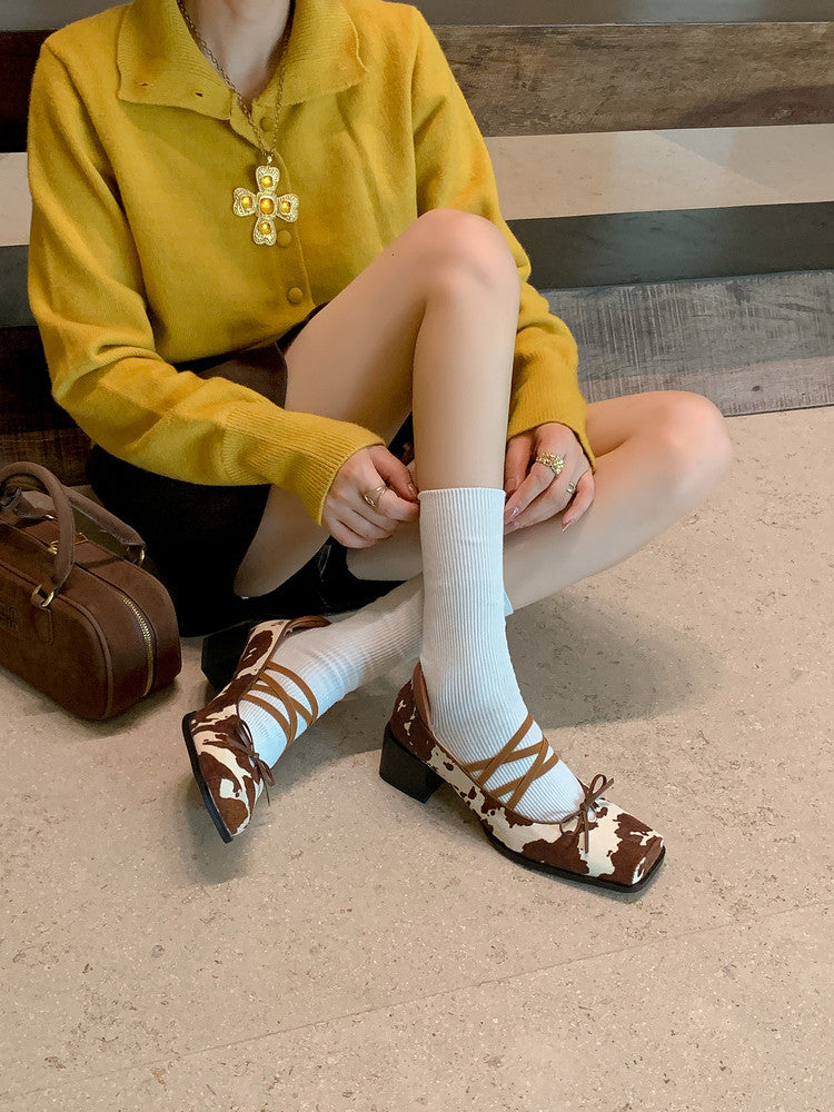 Karin Luna Hot Item Hot Item Xiaohongshu Hot Item  Comes with Bowknot Mary Jane Flats