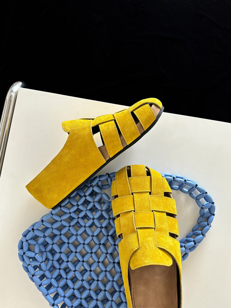 Karin Luna Full Layer Inside and Out~Basic Versatile Perforated Round Toe Birkenstock Slippers