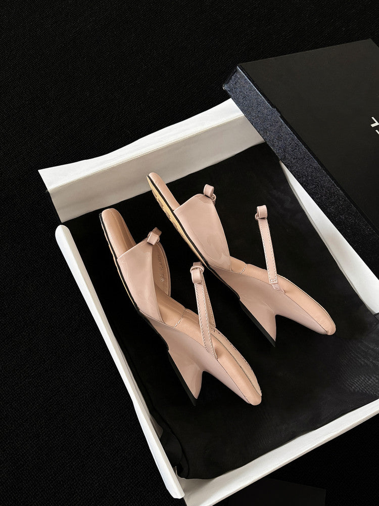 Karin Luna Hot Item Hot Item Self-Flow Square-Toe Irregular Heel Slippers