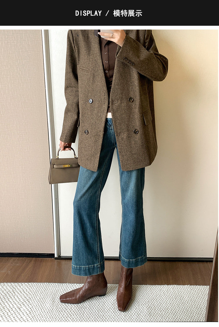 Karin Luna In Stock Spot Goods Slim Series  Hidden Wedge Small Square Toe Back Zipper Short Boots