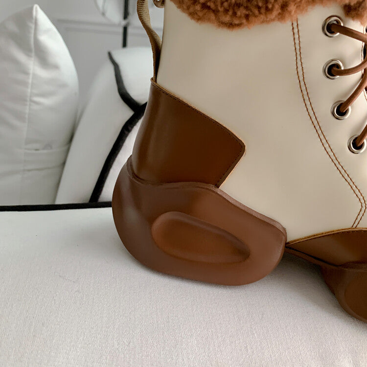 Karin Luna In Stock  Spot Goods  Hot-selling Sports Thick Sole Thickened Fur Snow Boots Full cowhide