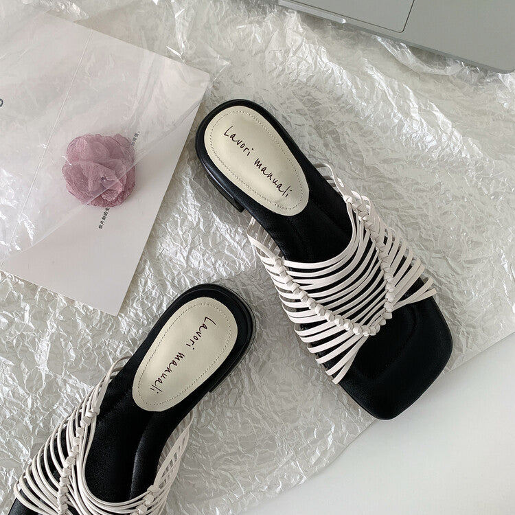 Karin Luna In Stock Spot Goods  Resort Style Handwoven Flat Sole Slippers