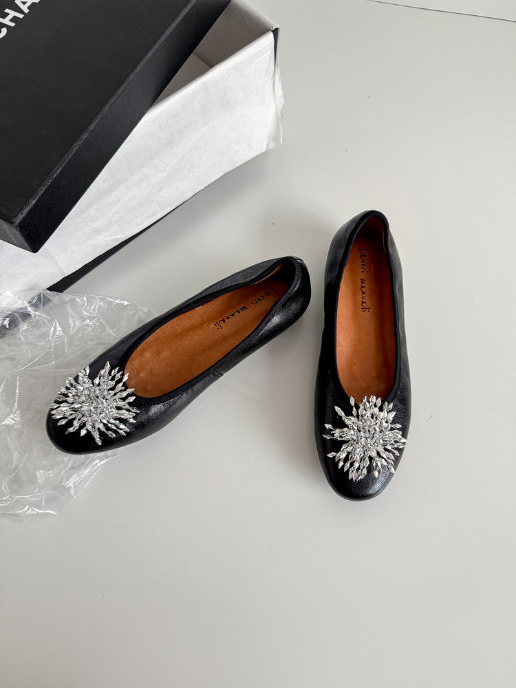 Karin Luna Full Leather Inside and Out~Gorgeous Fireworks Flat Granny Shoes