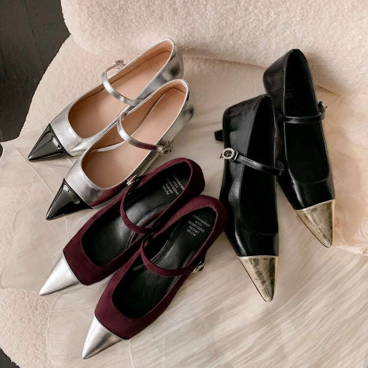 Karin Luna In Stock  Spot Goods In Stock  Classic Color Block Pointed Toe Hot-Selling Elegant Stiletto Pumps
