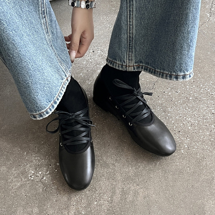 Karin Luna Round Toe Internal Height Increase Lace-up Ankle Boots