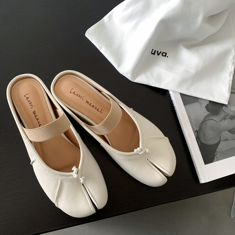 Karin Luna Classic Split-Toe Shoes  Explosive Pattern One-Strap Mary Jane Height-Increasing Full Leather Closed-Toe Slippers
