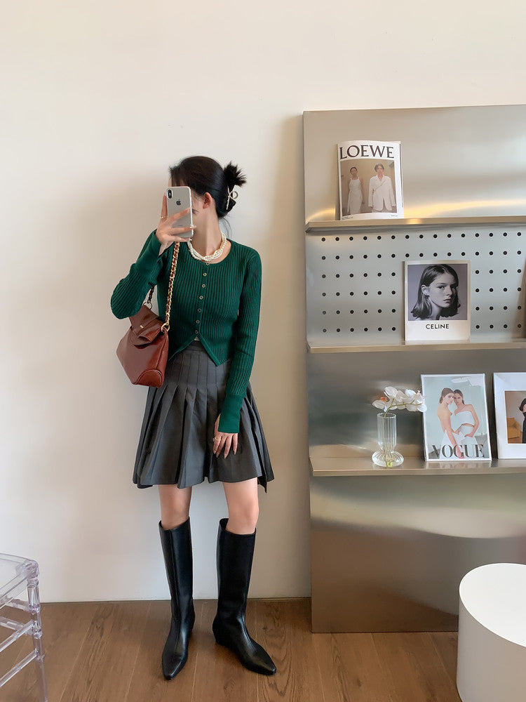 Karin Luna In Stock  In-stock Square Toe Straight Slip-on Long Boots