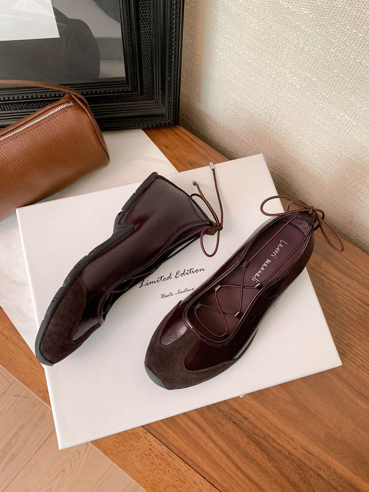 Karin Luna Basic Versatile British Style Casual Lace-up Flats