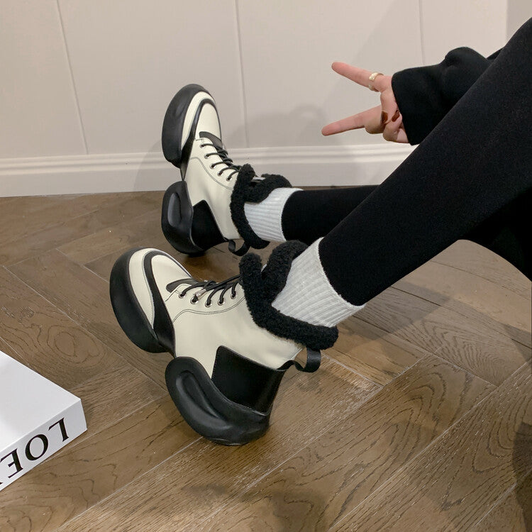 Karin Luna In Stock  Spot Goods  Hot-selling Sports Thick Sole Thickened Fur Snow Boots Full cowhide
