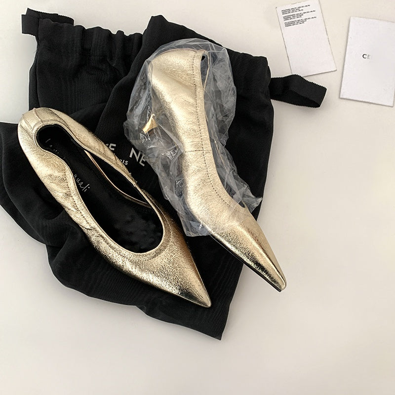 Karin Luna In Stock Spot Goods    Vintage Classic Style Shallow Mouth Single Shoes