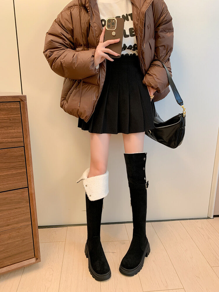 Karin Luna has prepared stock  Main Push Main Push  Hot-selling Large Sole Self-flowing Foldable Round Toe Over-the-Knee Boots