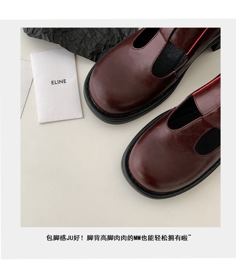 Karin Luna In Stock Spot Goods round Head t Round Toe British Style Single Shoes