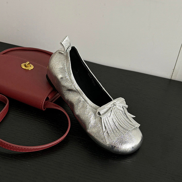 Karin Luna In Stock Spot Goods   Tassel Round Toe Hidden Wedge Mary Jane Shoes