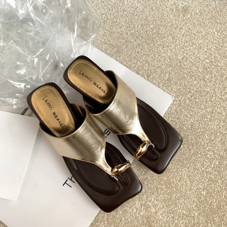 Karin Luna In Stock  Spot Goods   Casual Style Square Toe Slip-On Super Comfortable Slippers