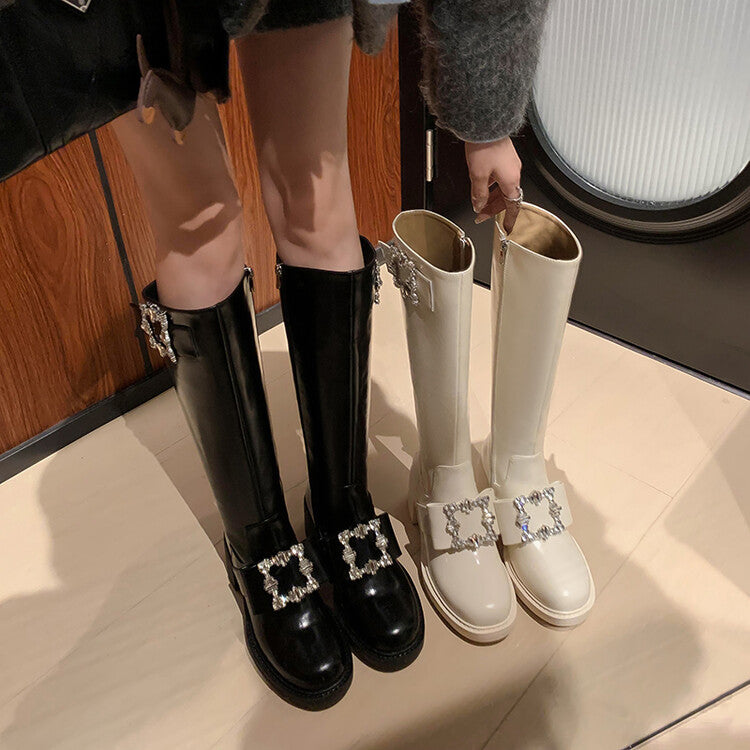 Karin Luna has prepared stock  Custom Large Square Buckle Bowknot Fastener Elegant Long Boots