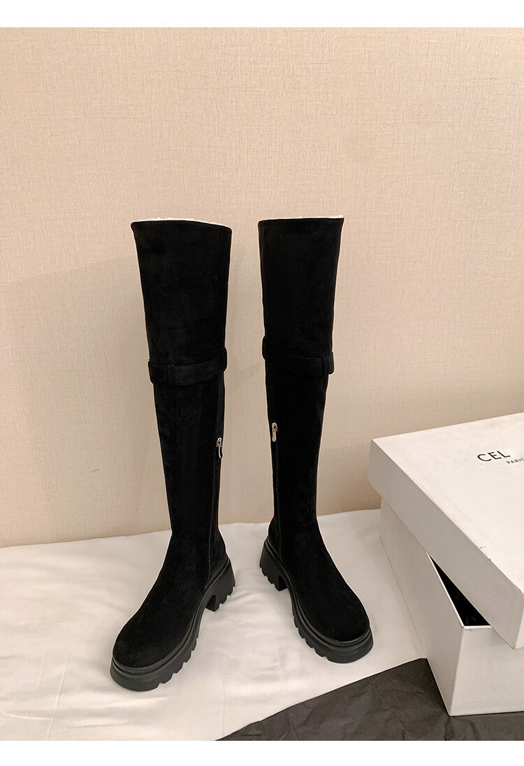 Karin Luna has prepared stock  Main Push Main Push  Hot-selling Large Sole Self-flowing Foldable Round Toe Over-the-Knee Boots