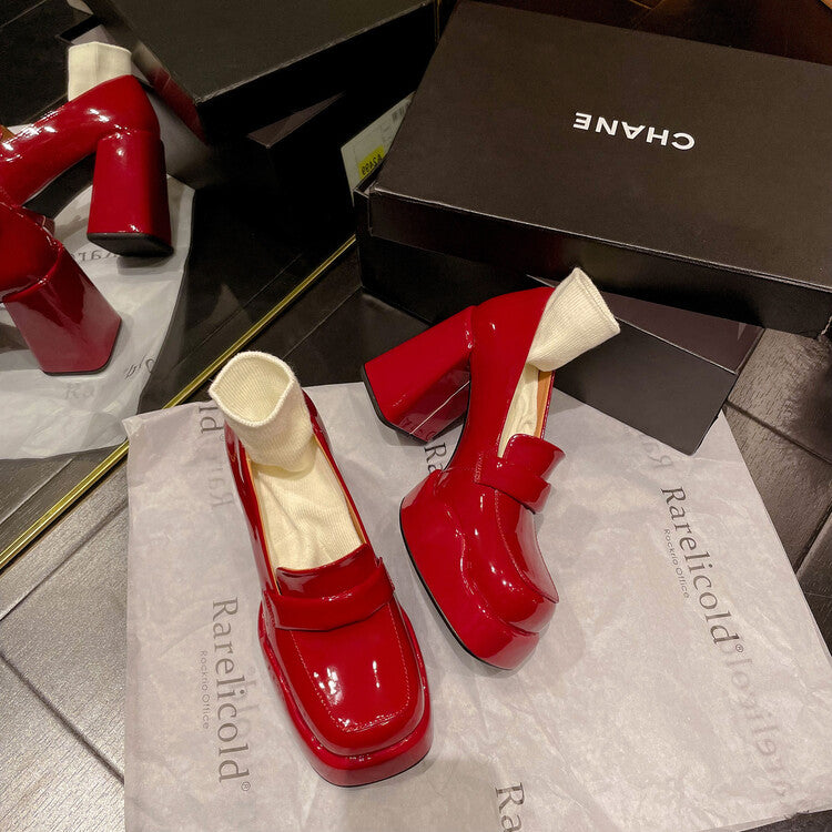 Karin Luna ck Popular Hot Girl Red high heels Full leather inside and out Cow Patent Leather Super High Heel