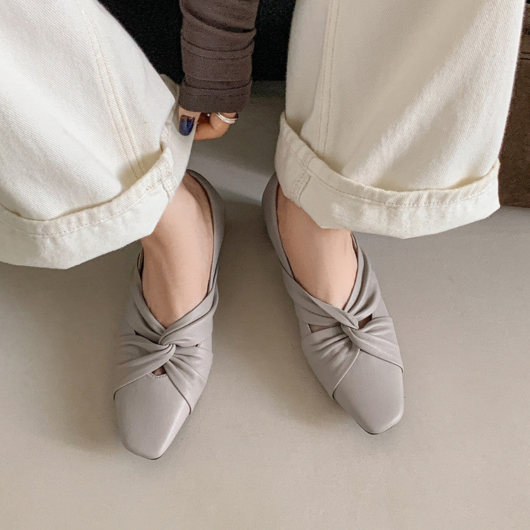 Karin Luna Cross Design Square Toe Hidden Wedge Shoes
