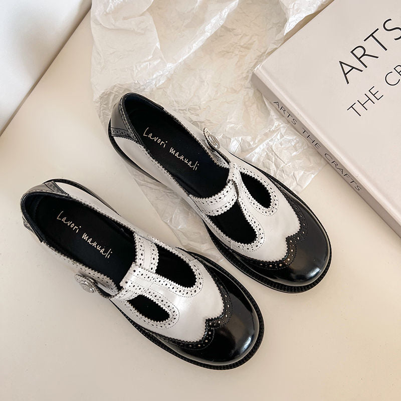 Karin Luna In Stock Spot Goods  Color Matching t Round Toe British Style Single Shoes
