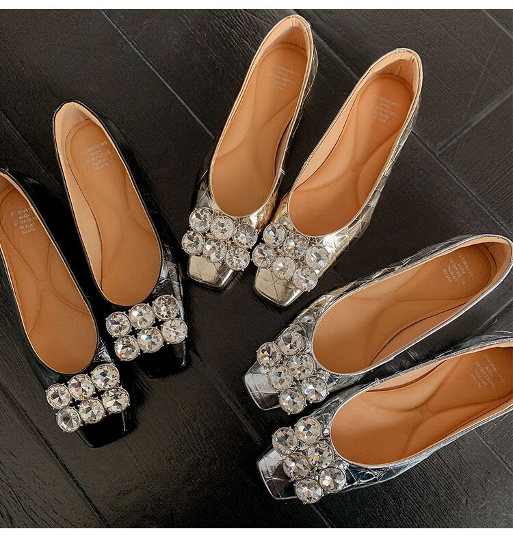 Karin Luna High Quality Low Price ！Hot-selling Fasteners Full leather inside and out Trendy Plaid Fabric Super Beautiful Flat Cowhide Shoes