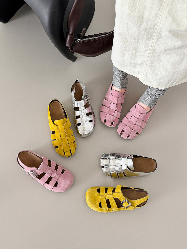 Karin Luna Full Layer Inside and Out~Basic Versatile Perforated Round Toe Birkenstock Shoes