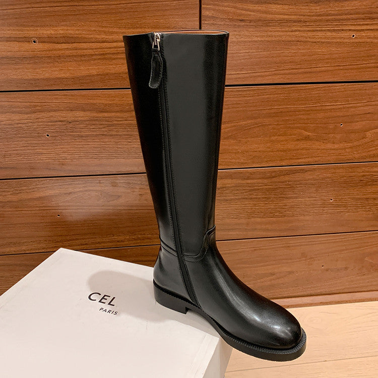 Karin Luna In Stock In-stock Basic Classic Timeless Round Toe Casual Riding Boots