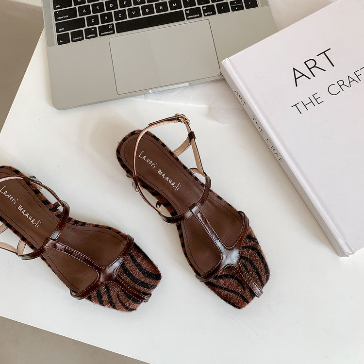 Karin Luna In Stock Spot Goods Vacation style t Strappy Open-Toe Flat Sandals