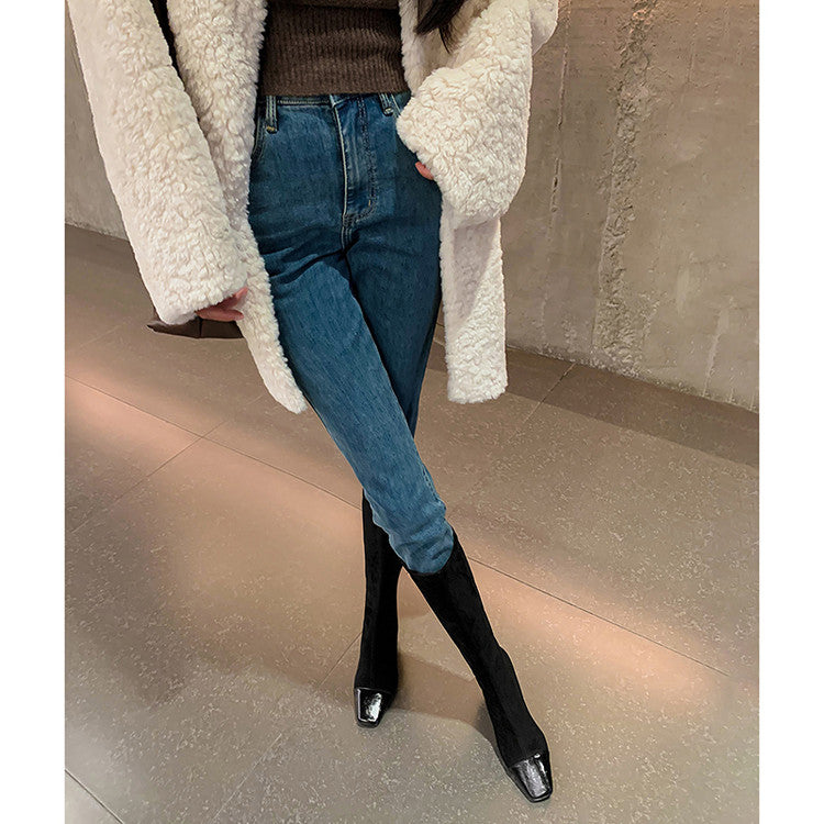 Karin Luna In Stock In Stock Patchwork Long Boots Elegant Versatile