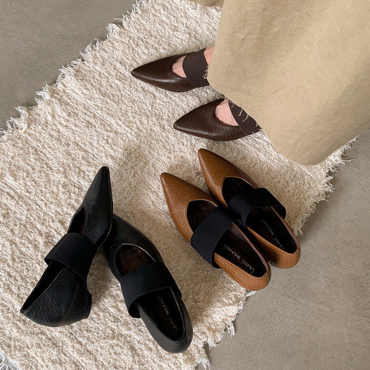 Karin Luna  Popular Pointed Toe Hidden Heel Strap Single Shoes