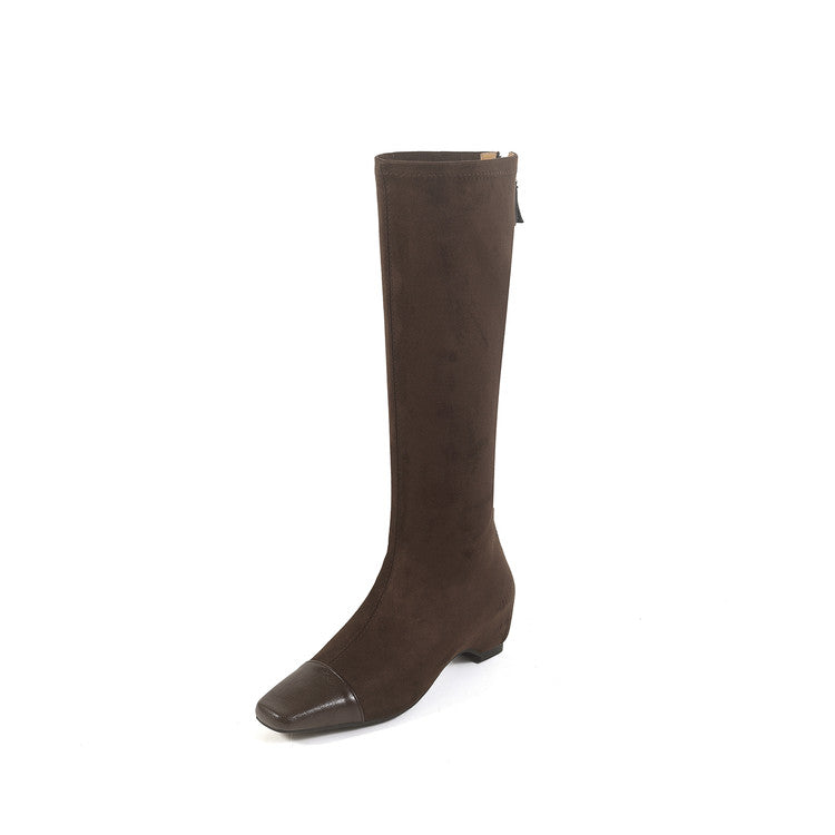 Karin Luna In Stock In Stock Patchwork Long Boots Elegant Versatile