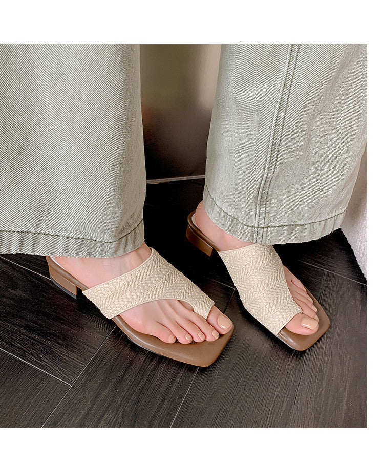 Karin Luna Bestseller  Popular  Data Hot-Selling Toe-Clip Straw Vacation Style Slippers