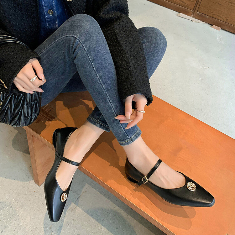 Karin Luna Camellia Story~In stock  Full Leather Shallow Mouth Single Shoes