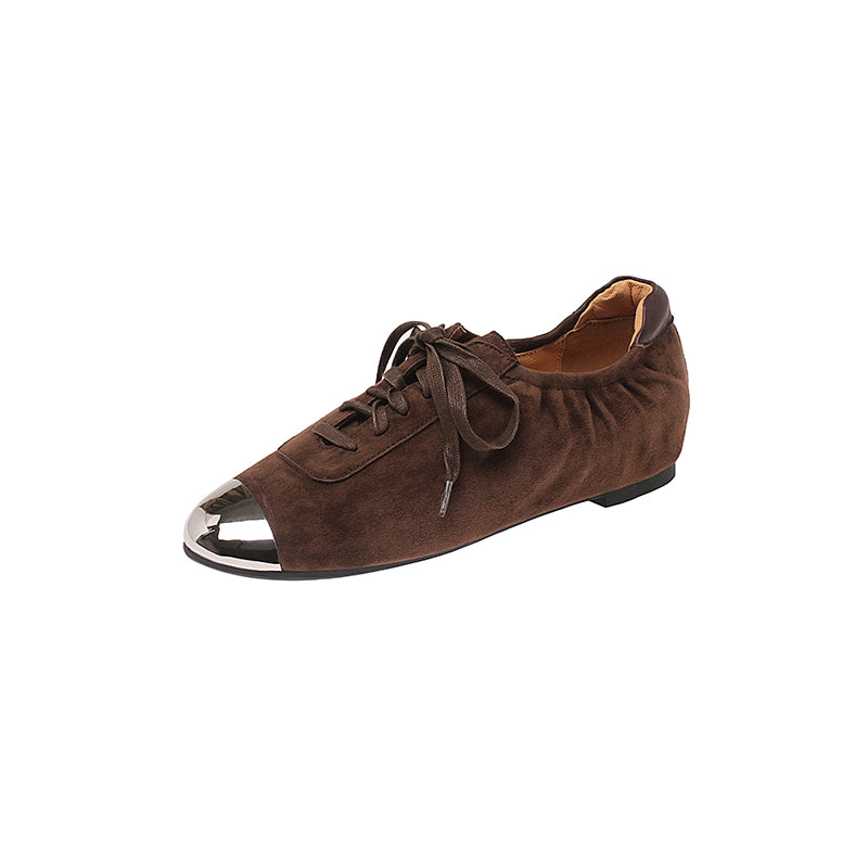 Karin Luna In Stock In Stock  High-end Metal Toe Lace-up Flats