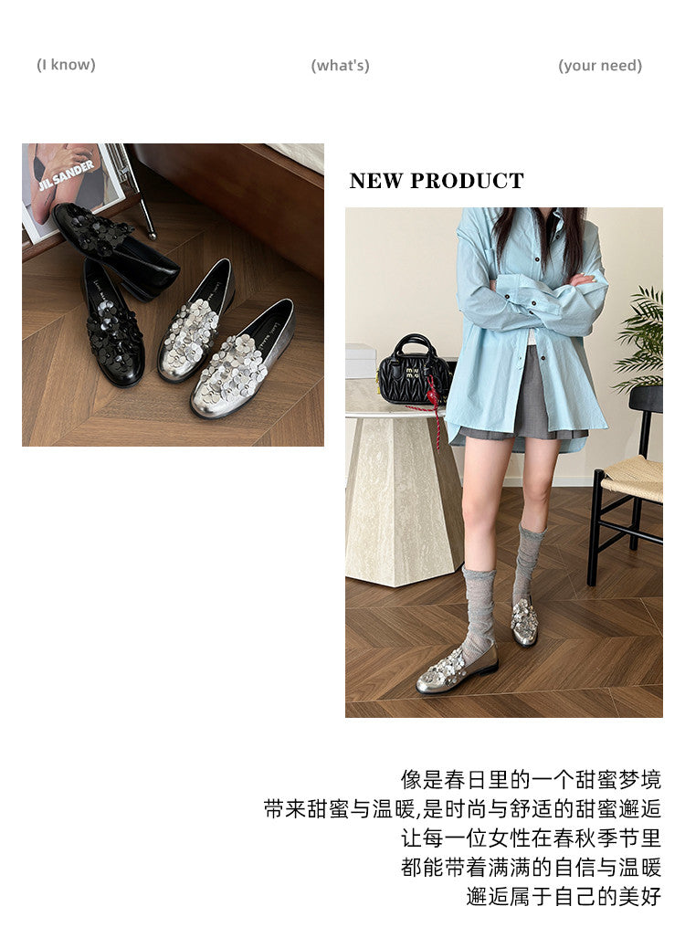 Karin Luna Casual Shoes Series~  Spot Goods In Stock Floral British Style Deep Mouth Single Shoes