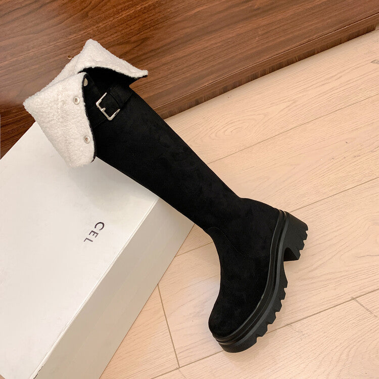 Karin Luna has prepared stock  Main Push Main Push  Hot-selling Large Sole Self-flowing Foldable Round Toe Over-the-Knee Boots