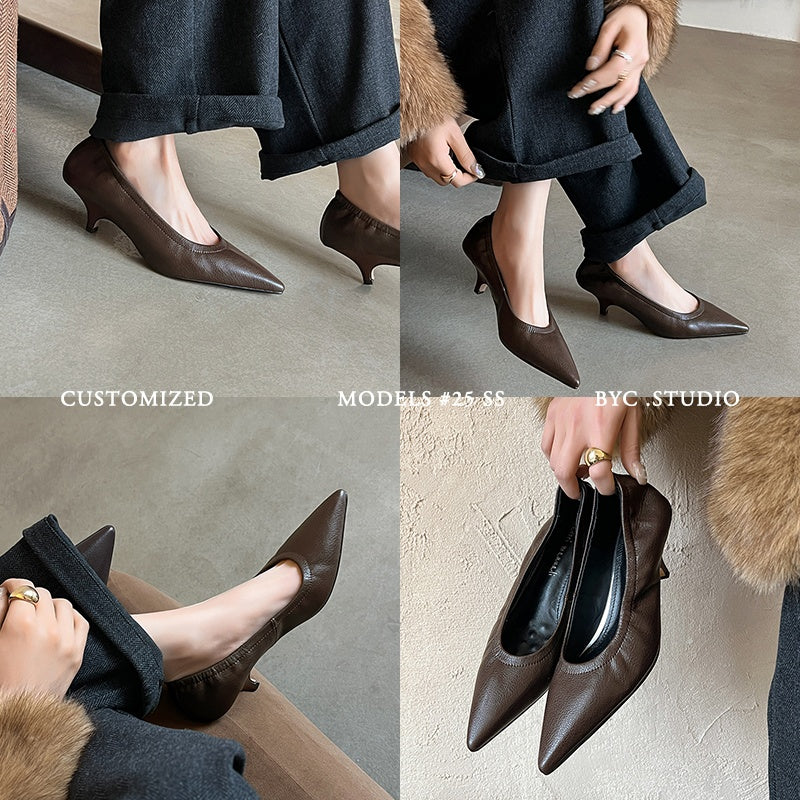 Karin Luna In Stock Spot Goods    Vintage Classic Style Shallow Mouth Single Shoes