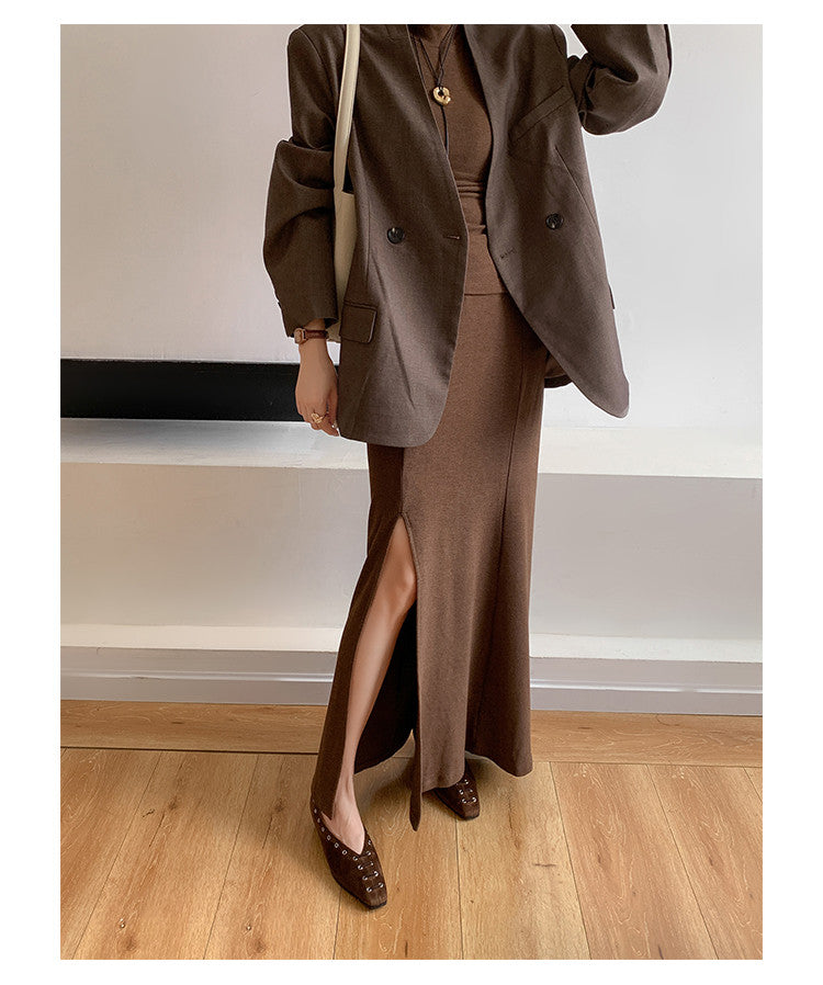 Karin Luna In Stock Spot Goods    Old Money Style Square Toe Suede Flats